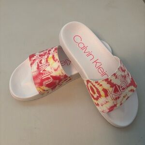 Calvin Klein Colorful Slide Sandals NWOT
